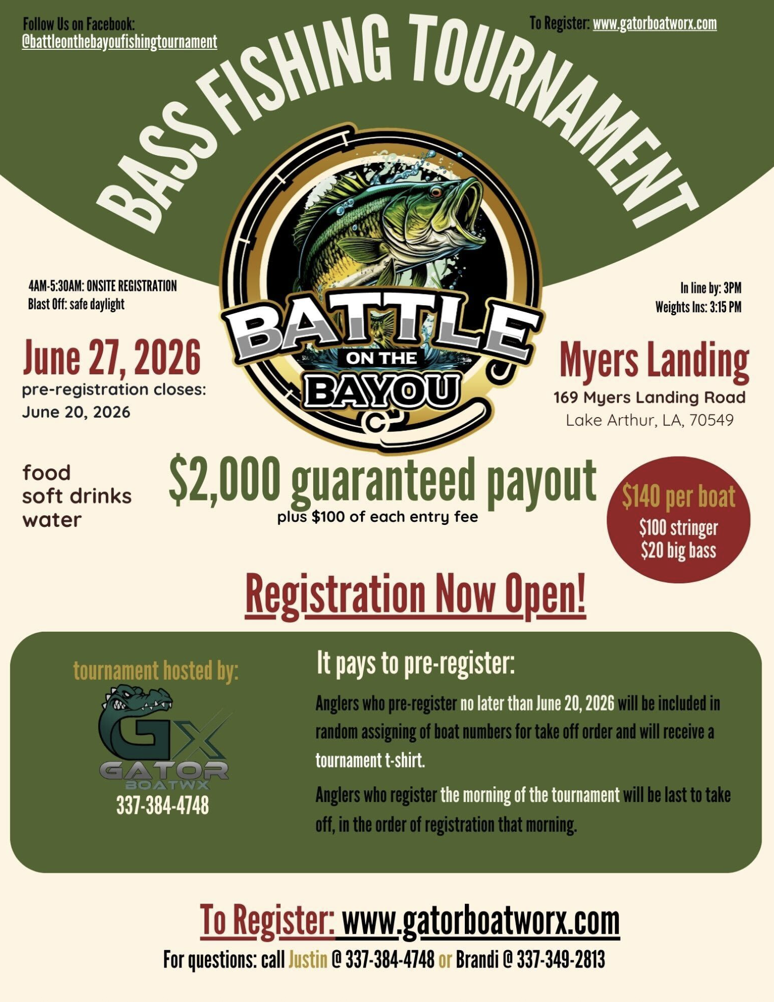 Battle on the Bayou Bass Fishing Tournament